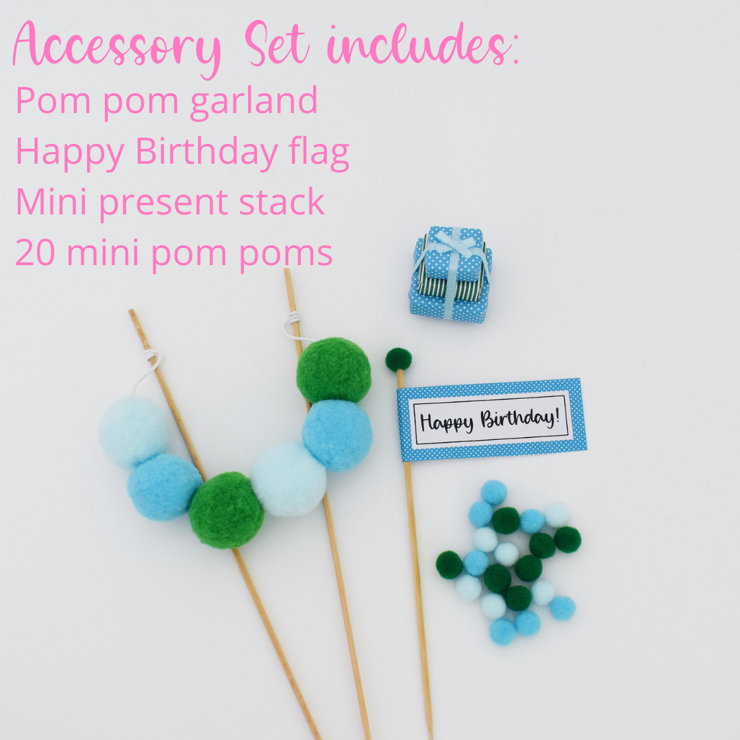 blue and green cake decorations