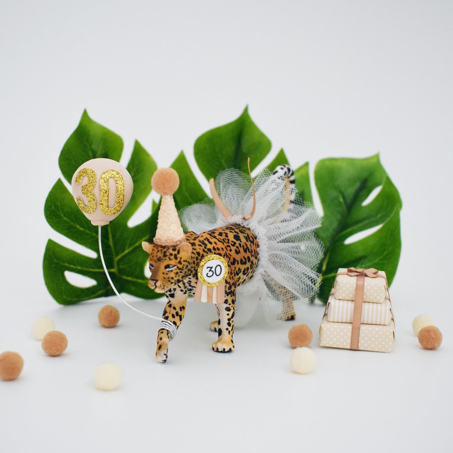 30th birthday leopard cake topper