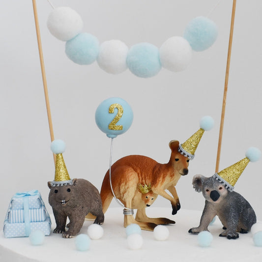 australian animals with party hats