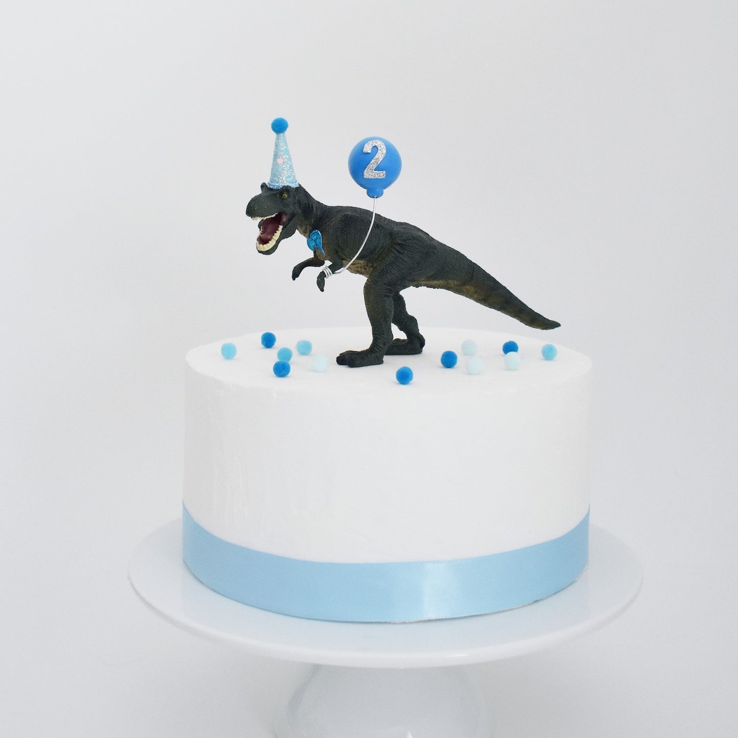 Blue T-Rex Dinosaur Cake Topper