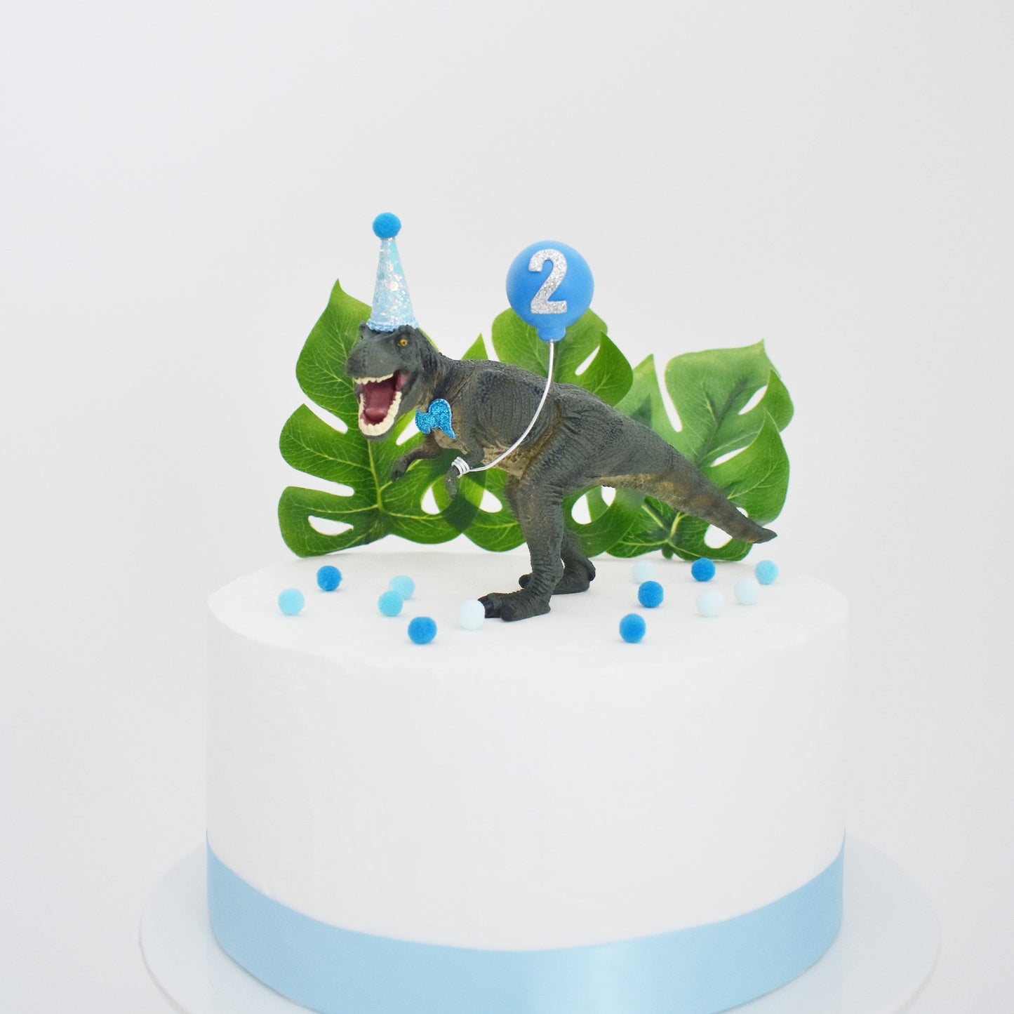 Blue T-Rex Dinosaur Cake Topper