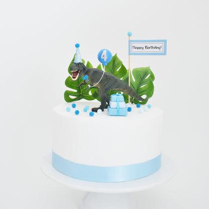 Blue T-Rex Dinosaur Cake Topper