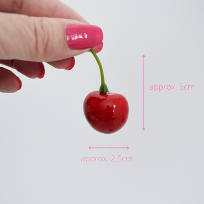 set of 6 artificial cherries for cake decoration