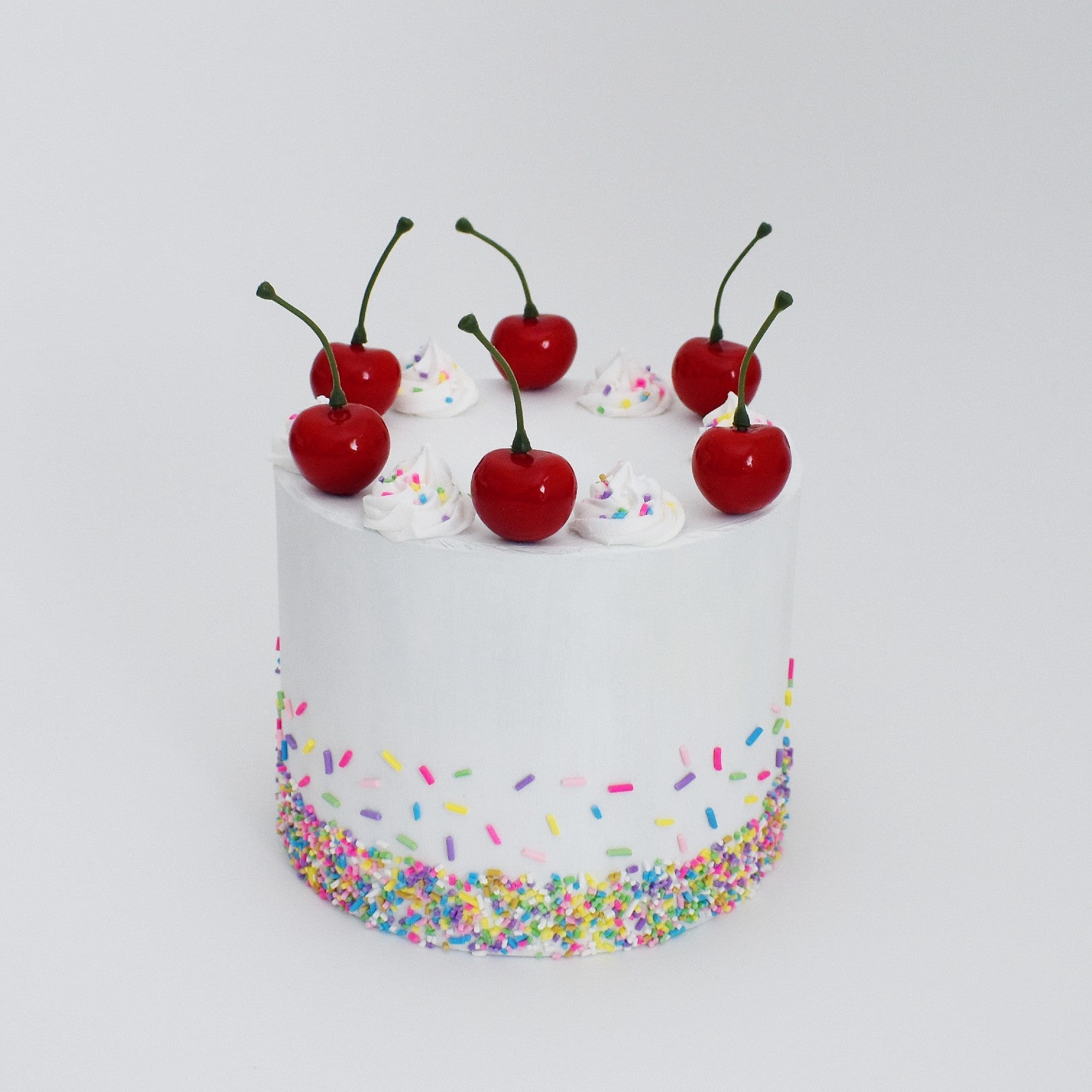 faux cherry cake topper for cake and cupcake