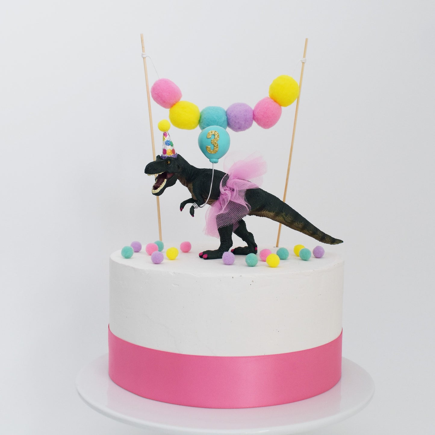 girl dinosaur birthday cake decoration