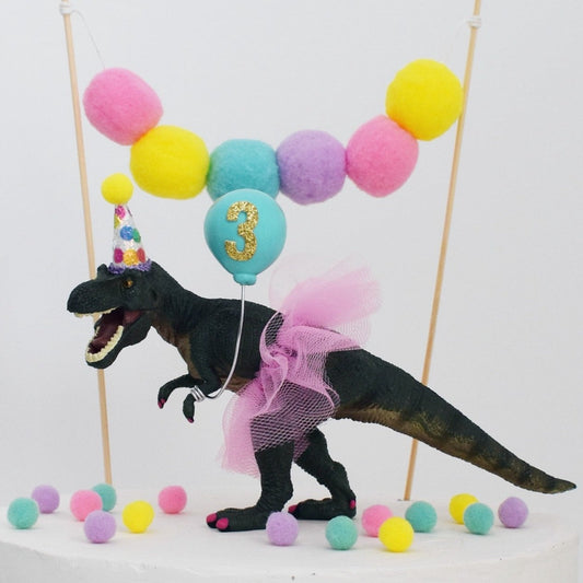 girl dinosaur cake topper