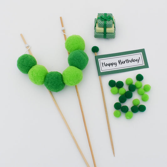 green cake topper set