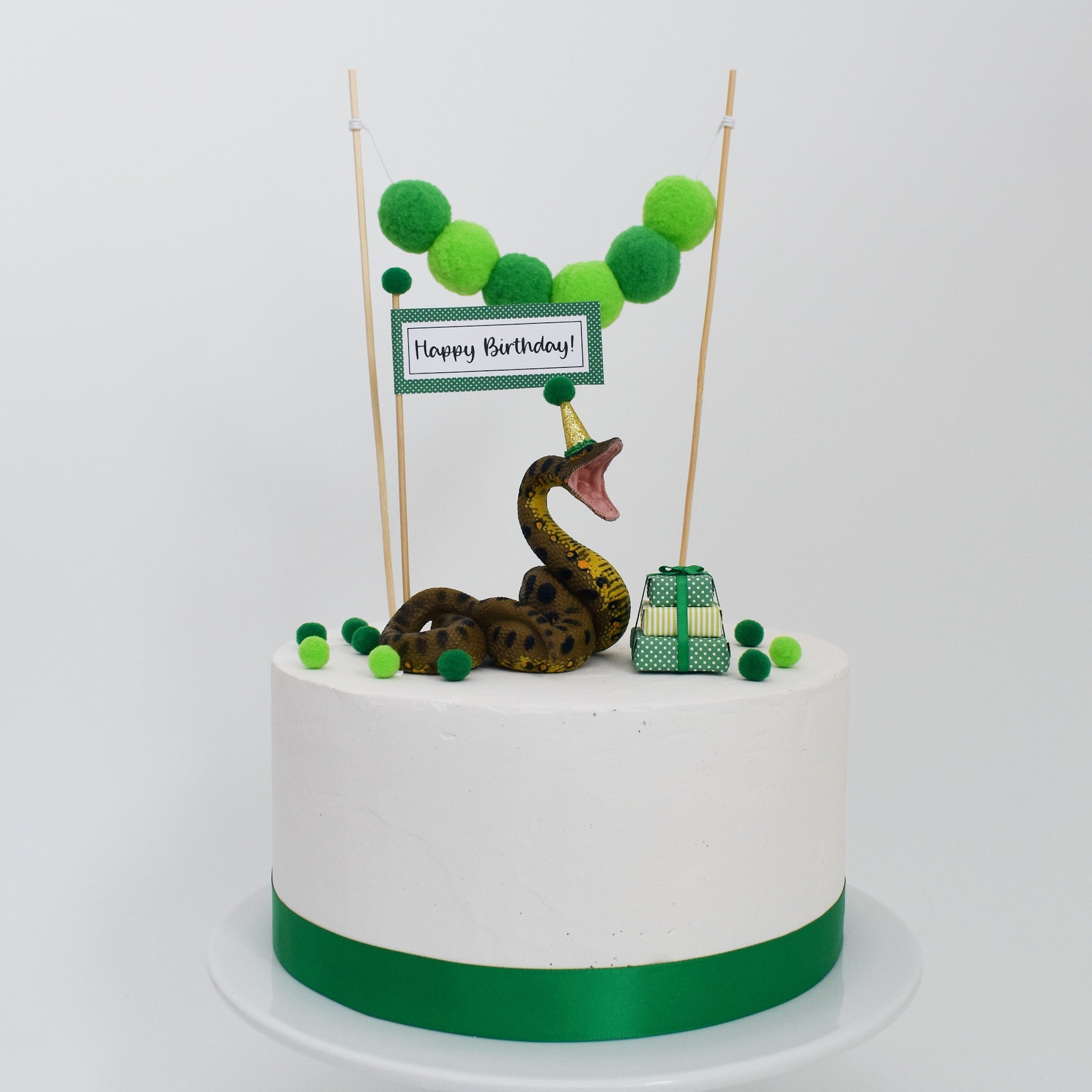 green snake cake topper