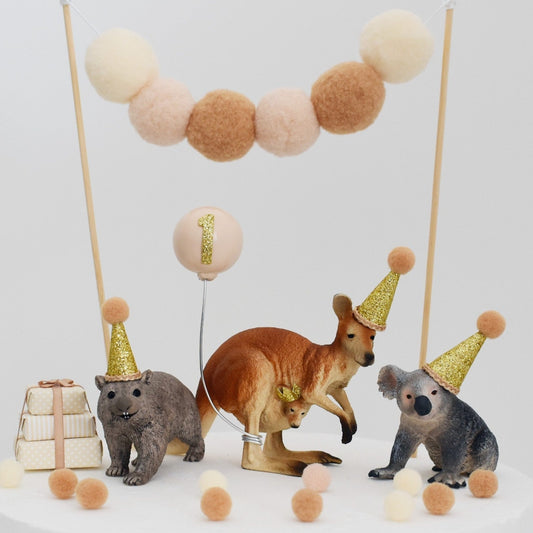 neutral australian animal cake toppers