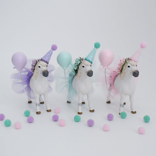 READY TO POST Pastel Pony / Horse Cake Topper in Pink, Aqua or Lavender