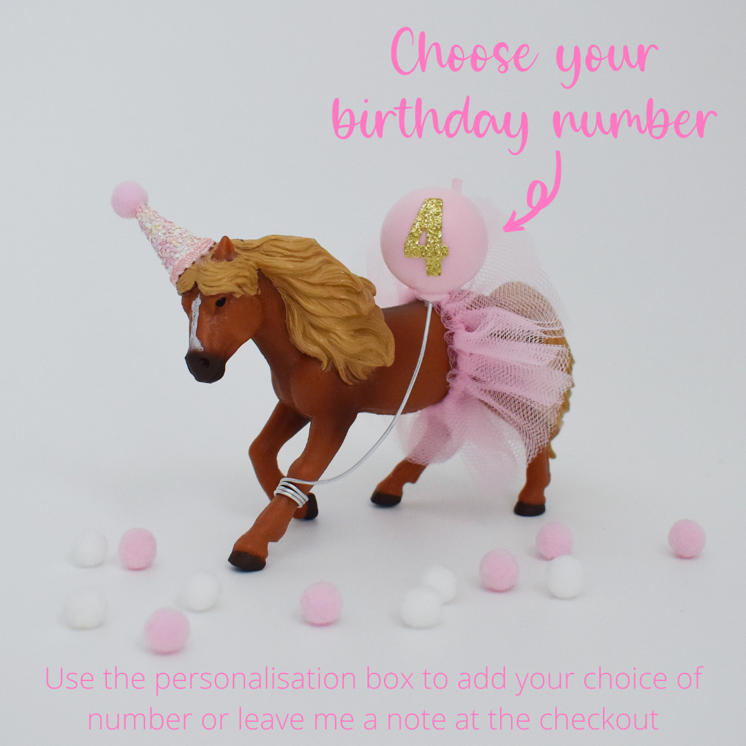 pink horse cake topper
