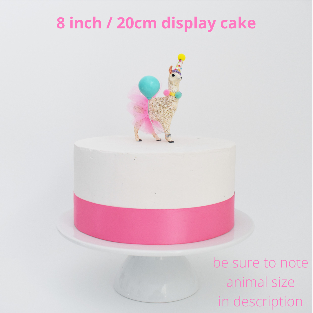 llama with party hat cake topper