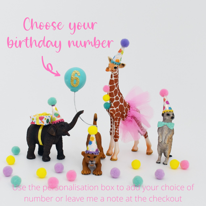 Rainbow Safari Animal Cake Toppers