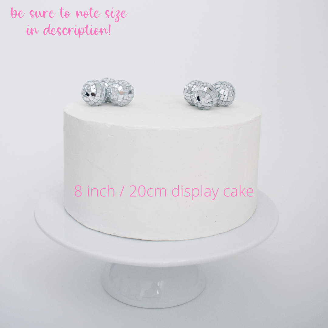 Silver Mini Disco Ball Cake Toppers- Set of 6 for Cake & Cupcake Decoration