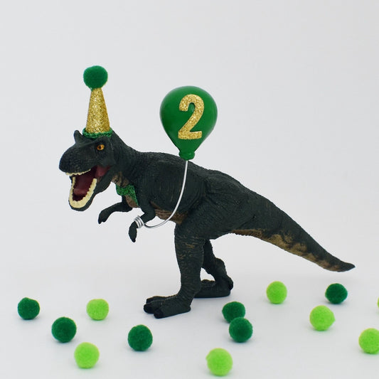 green dinosaur cake topper