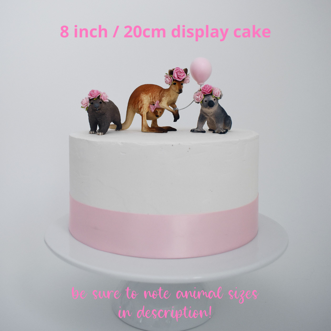 pink australian animal birthday cake