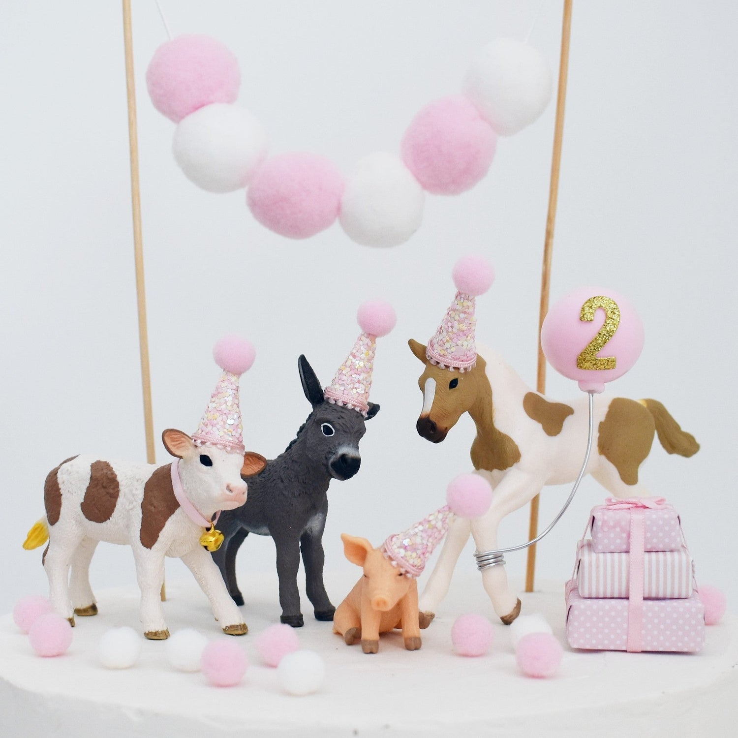 farm animal cake toppers