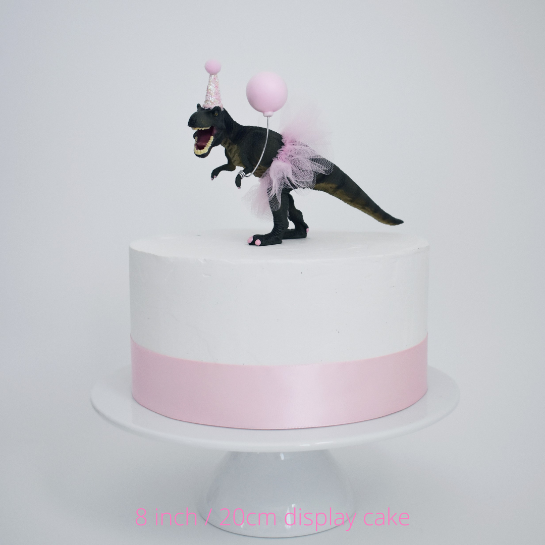 pink trex tutu birthday cake topper