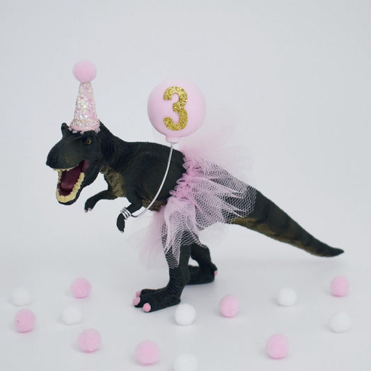 pink dinosaur cake topper