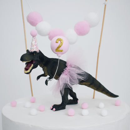 girl pink dinosaur birthday decoration