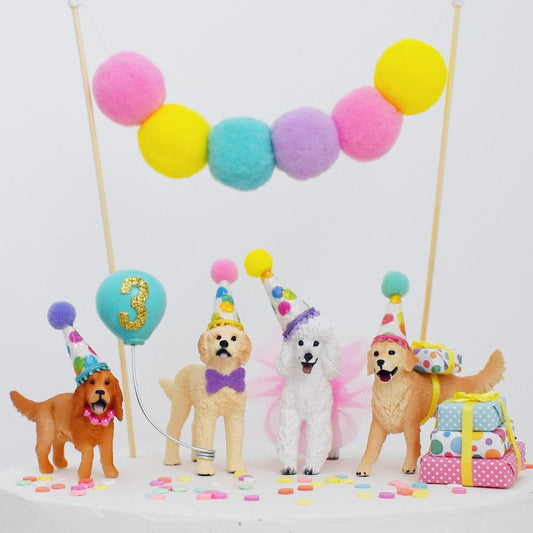 rainbow dog cake toppers