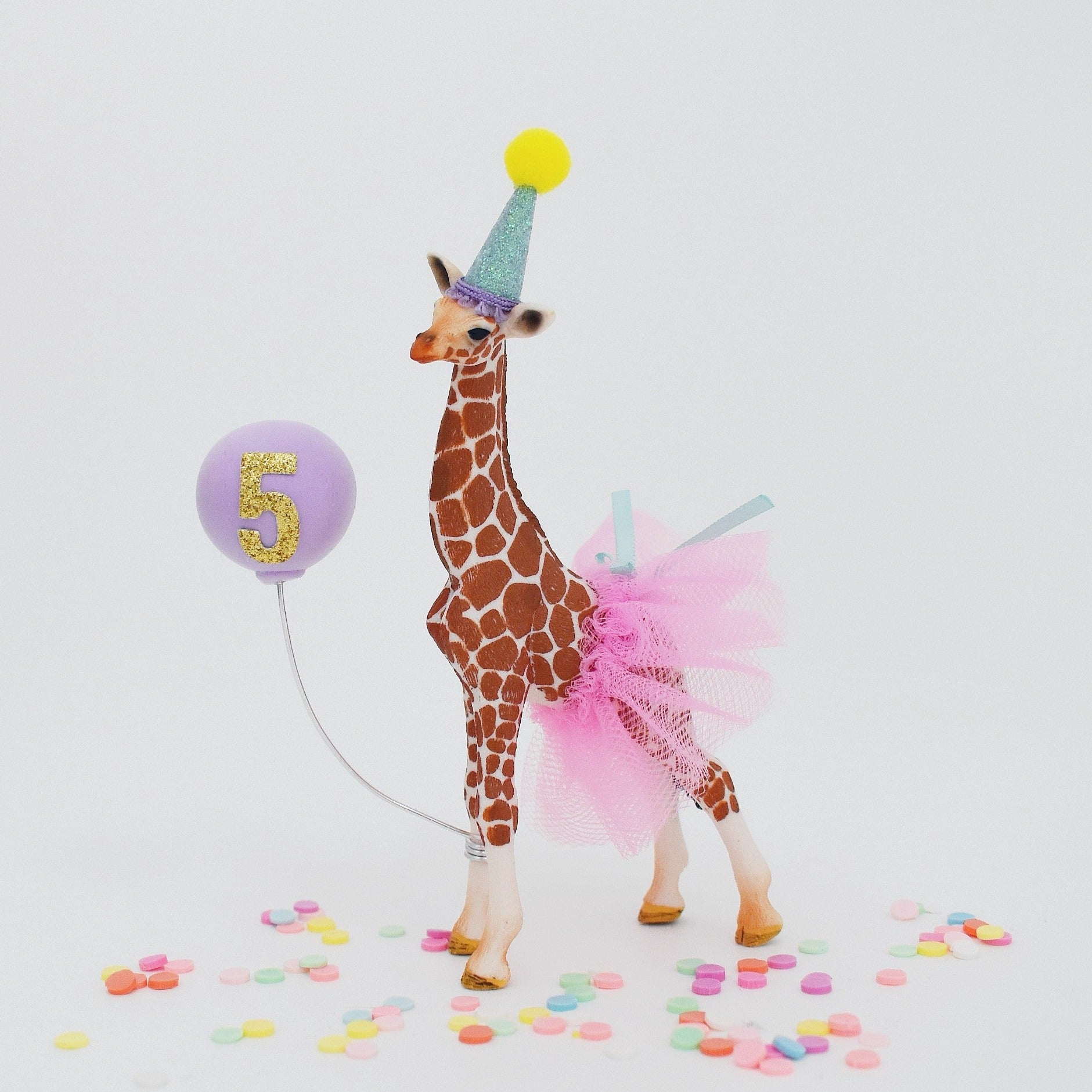 rainbow giraffe cake topper