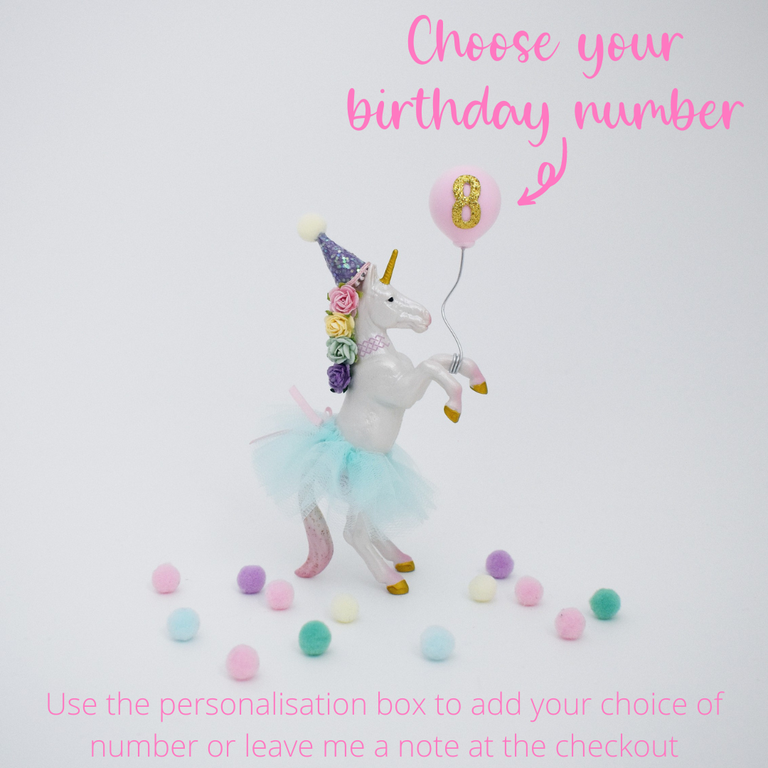 rainbow unicorn birthday cake topper