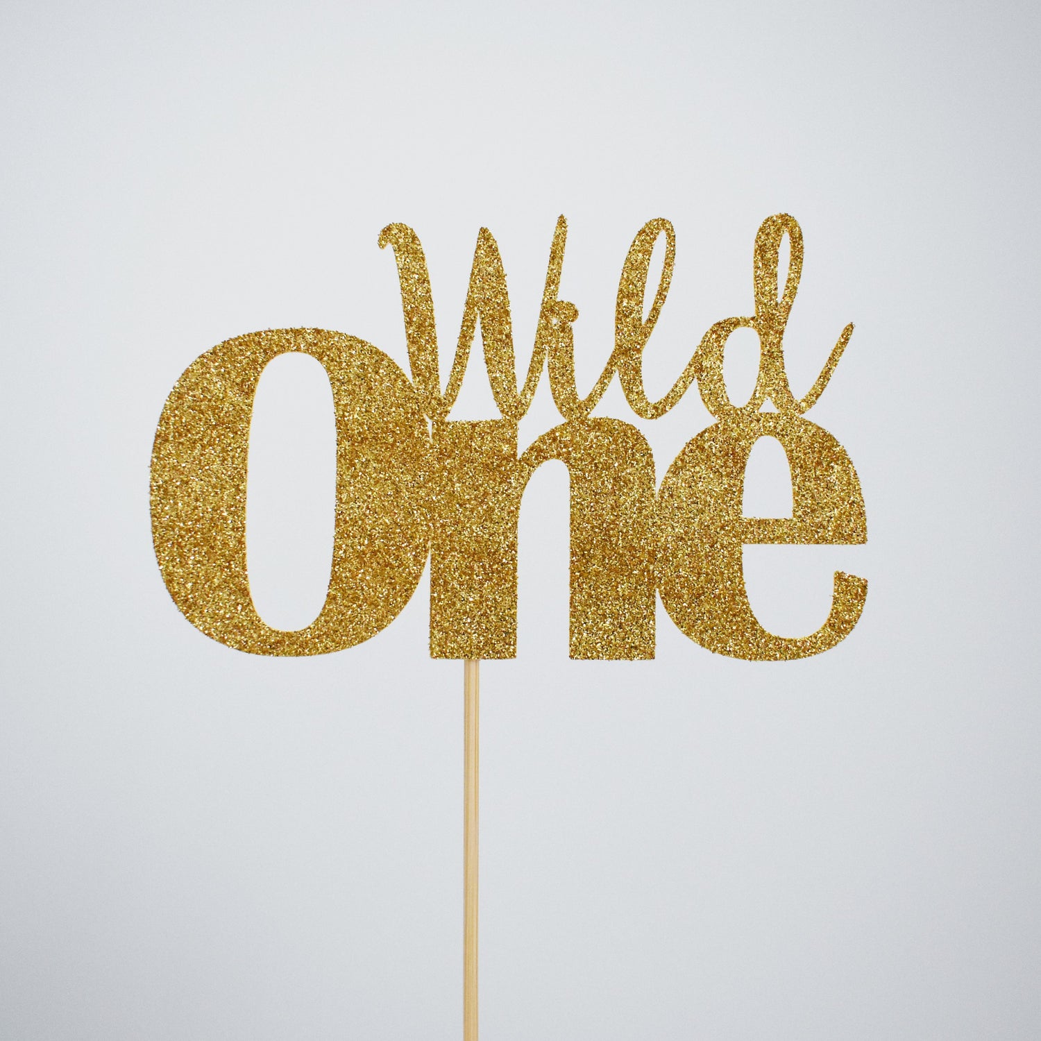 gold glitter wild one cake topper